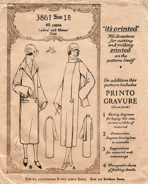 1920s flapper coat sewing pattern 5680 – Lady Marlowe