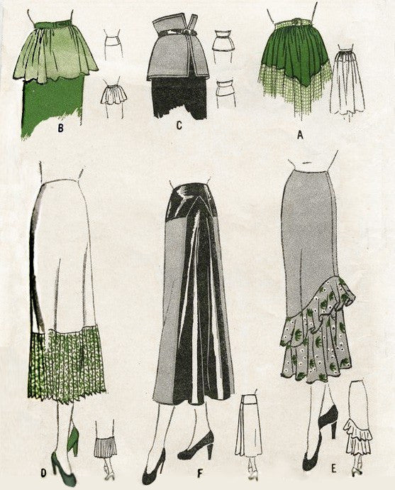 Butterick 4408 1940s set of skirts vintage sewing pattern