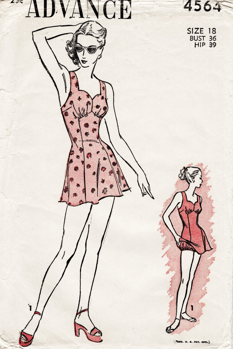 Advance 4564 1940s playsuit vintage sewing pattern