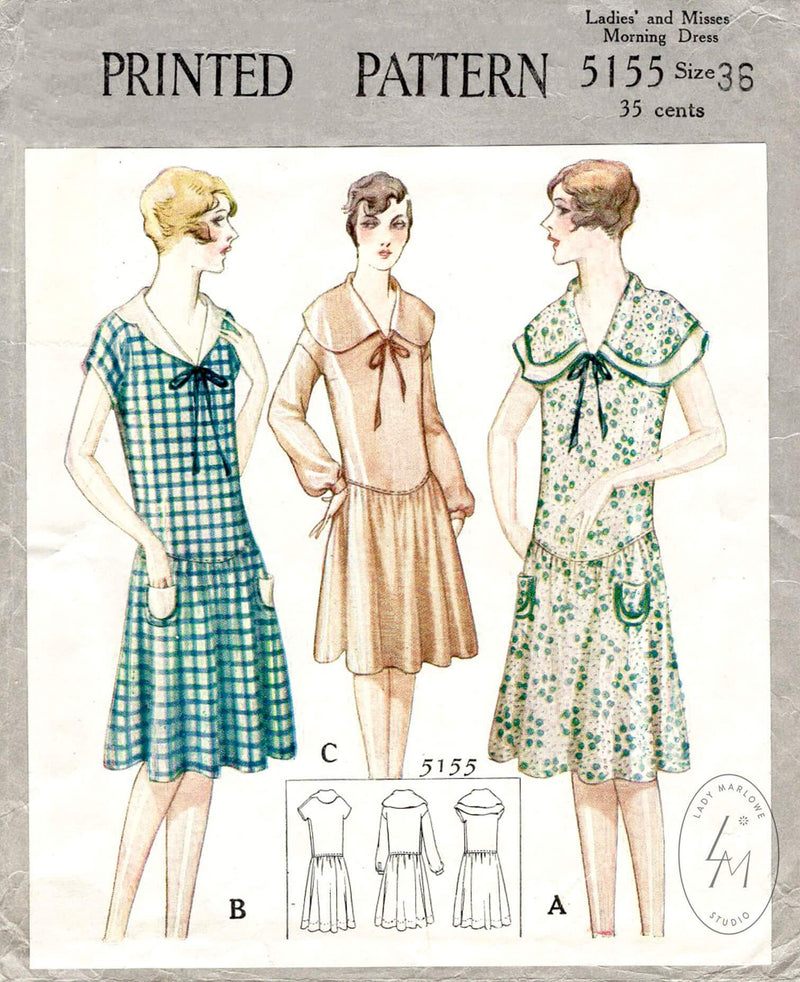 McCall 5155 1920s flapper dress vintage sewing pattern reproduction