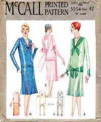 1920s Dress With Three-piece Skirt Sewing Pattern Bust 40 B40 McCall Pattern  Co Reproduction, 8025
