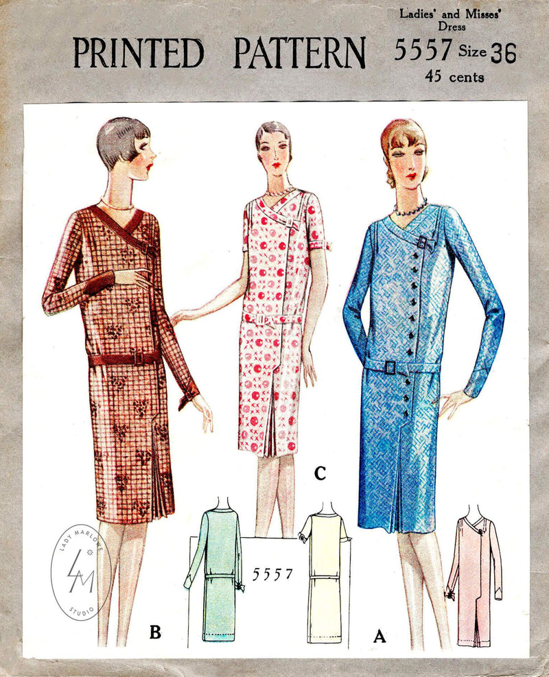 McCall 5557 1928 flapper dress sewing pattern reproduction