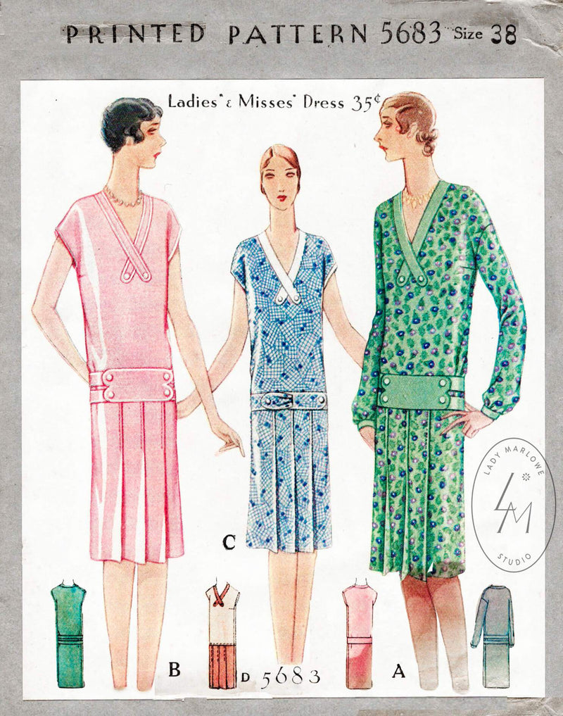 McCall 5683 1929 flapper dress pattern 