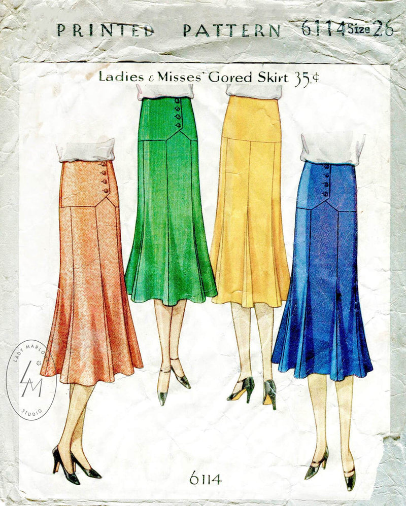 McCall 6114 1920s vintage sewing pattern 1920 20s skirt