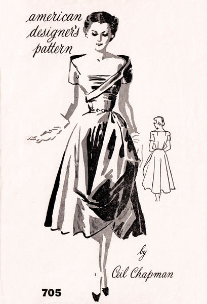1950s cocktail dress vintage sewing pattern reproduction – Lady Marlowe