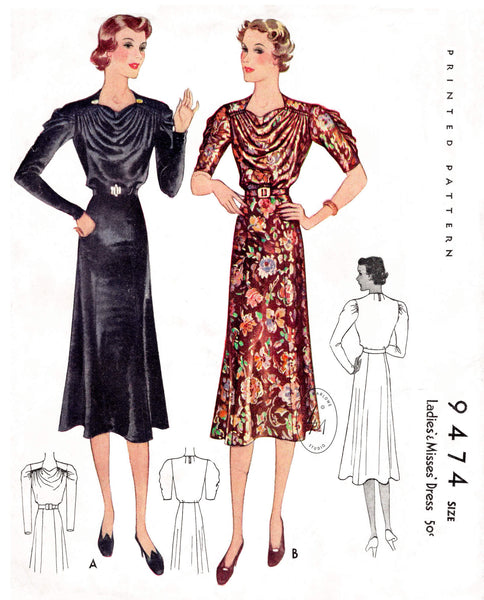 1930s vintage dress sewing patterns shop – Lady Marlowe