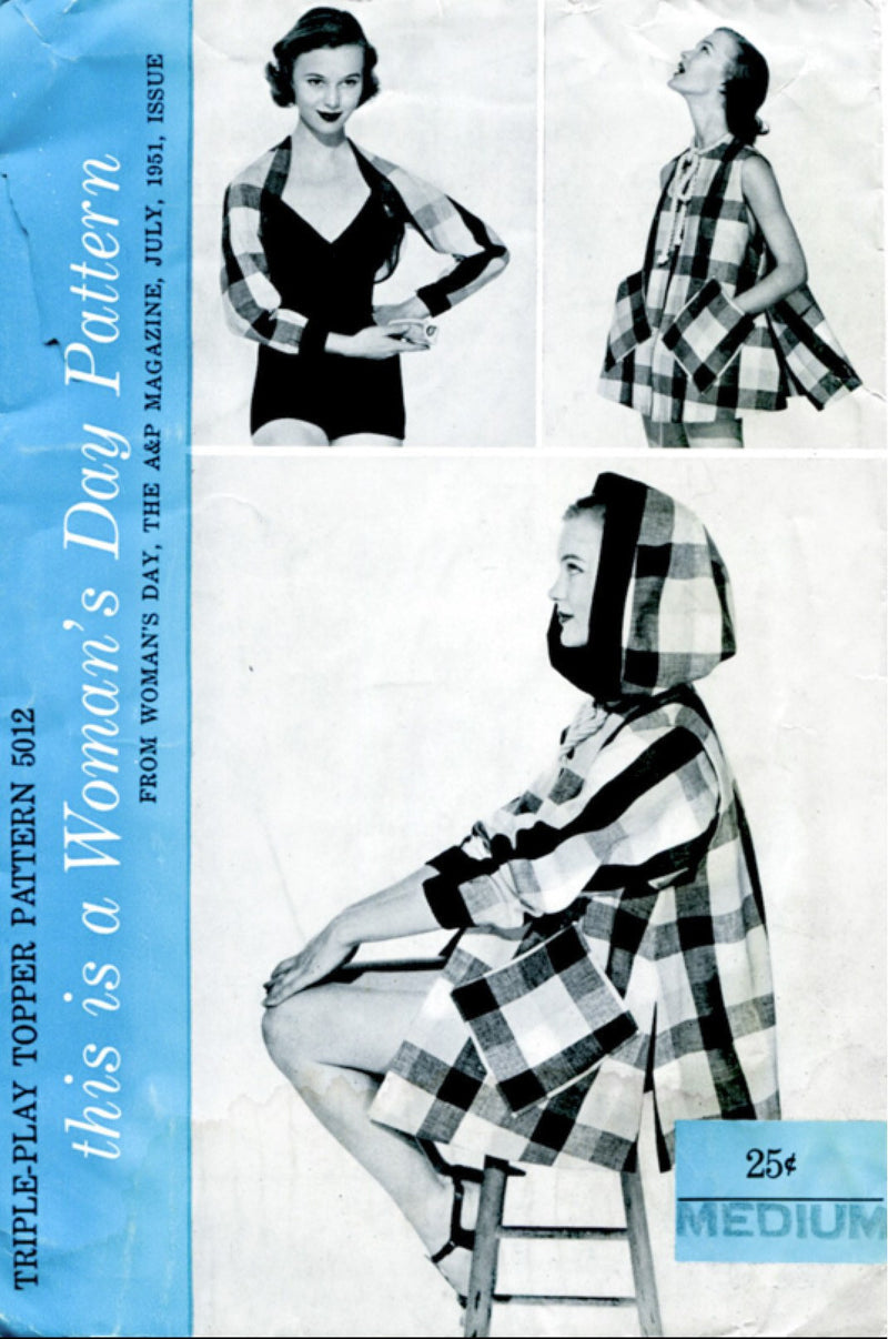 Woman's Day 5012 vintage sewing pattern reproduction 1950s coat bolero
