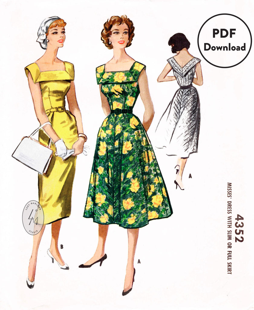 1950s McCall's 4352 vintage sun dress sewing pattern