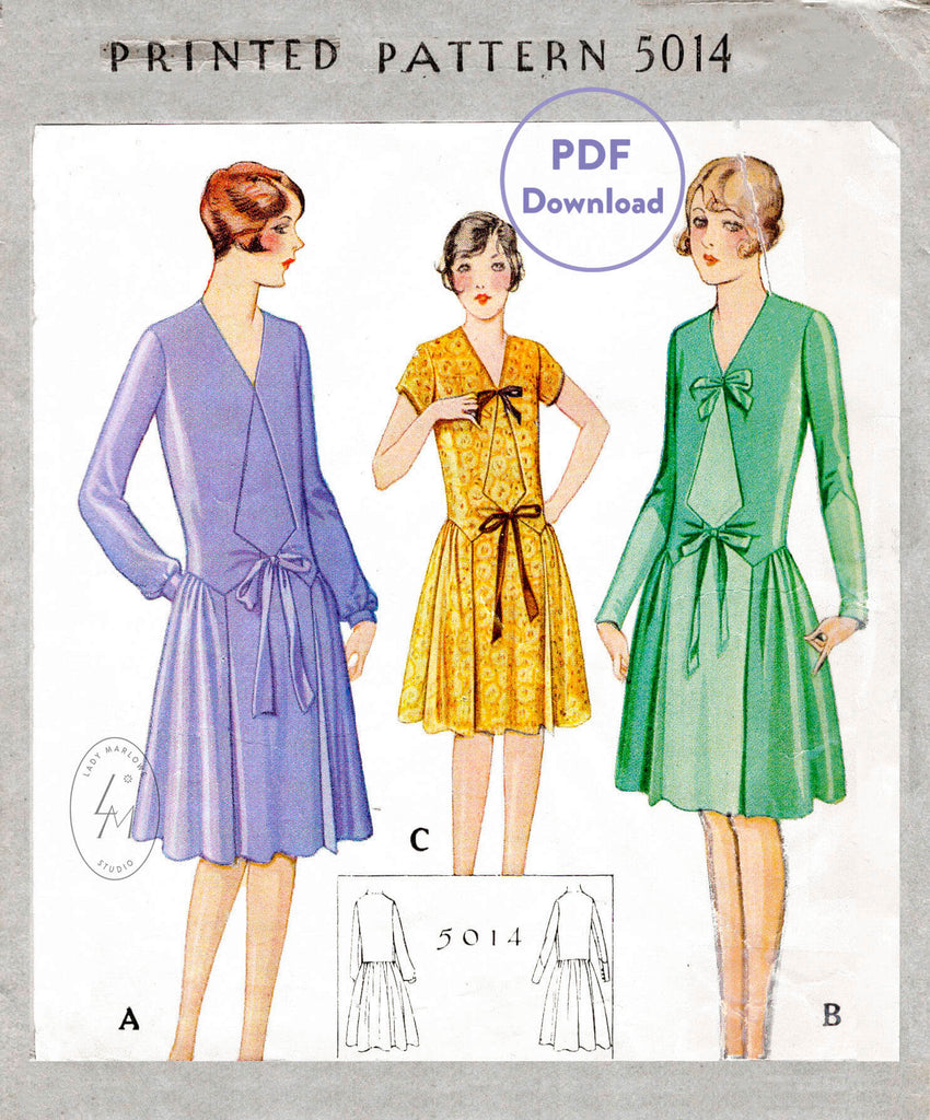 McCall 5014 vintage sewing pattern dress flapper style 1920s 1927