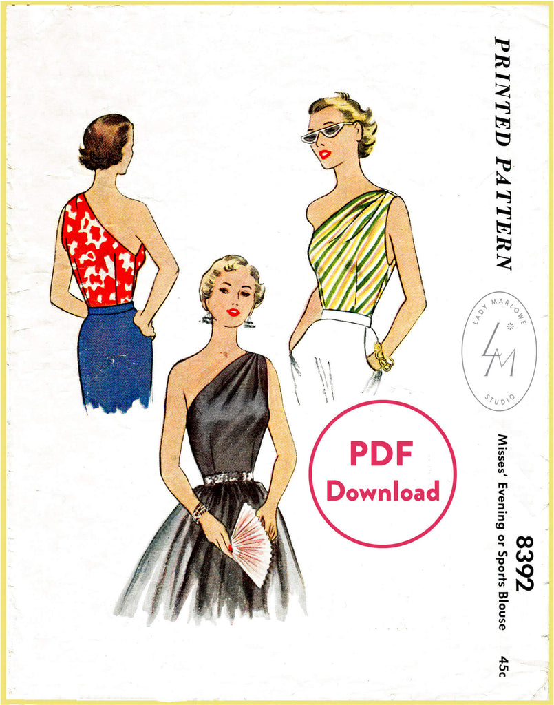 McCall 8392 1950s evening blouse vintage sewing pattern 