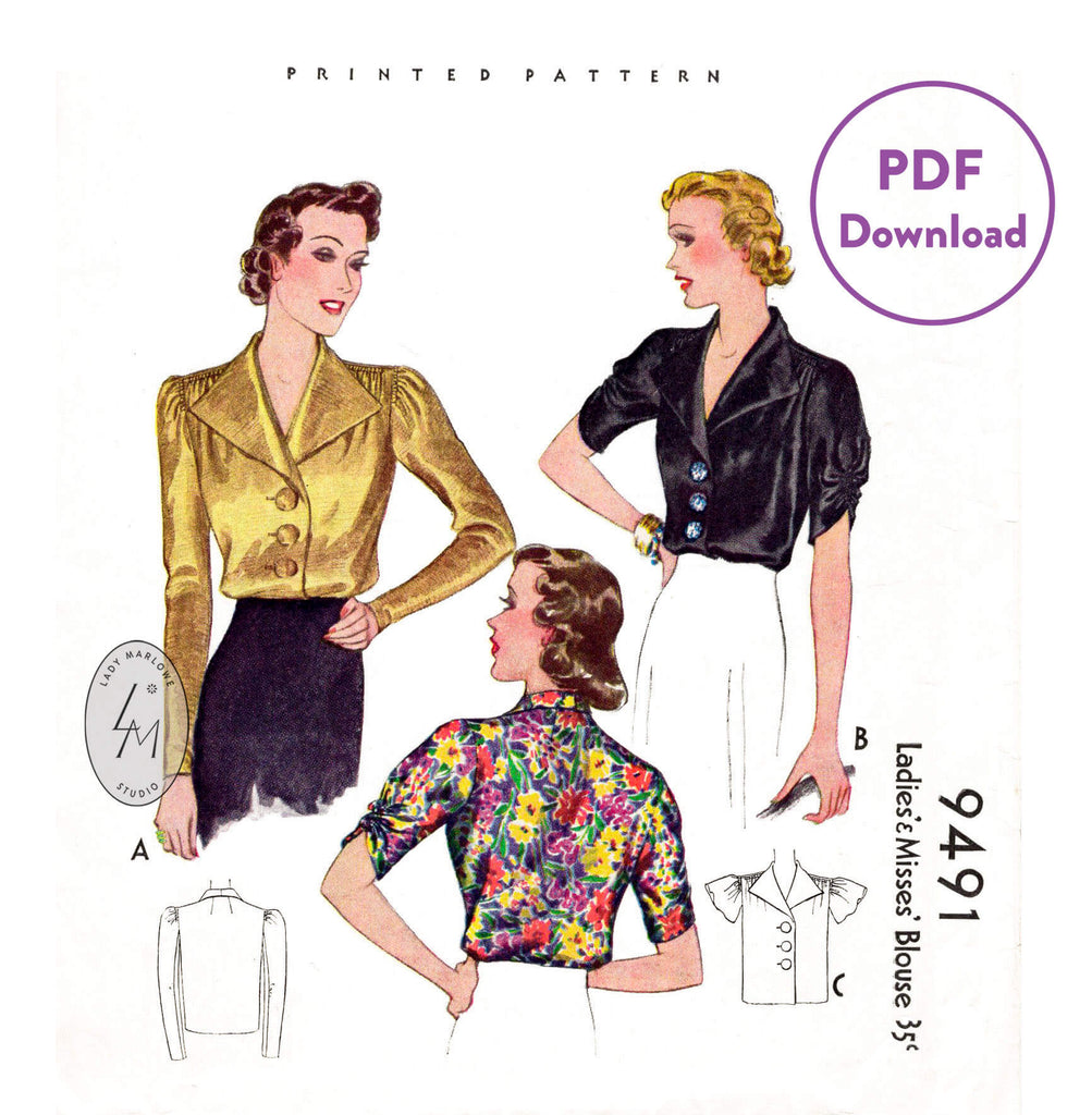 McCall 9491 1930s sewing pattern