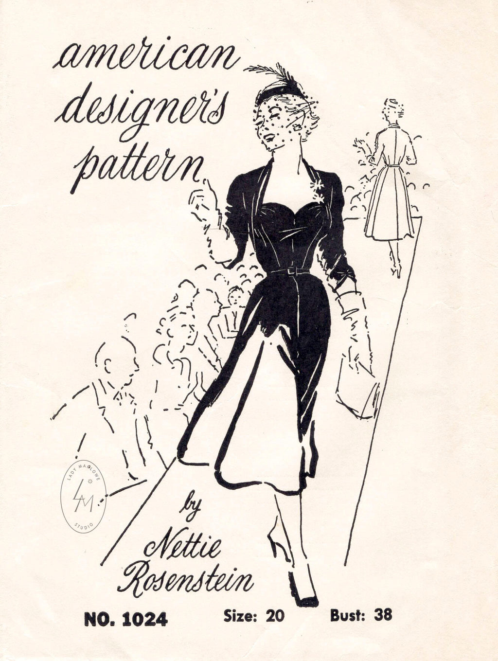 vintage sewing pattern repro LBD cocktail dress sweetheart neckline Spadea 1024 Nettie Rosenstein