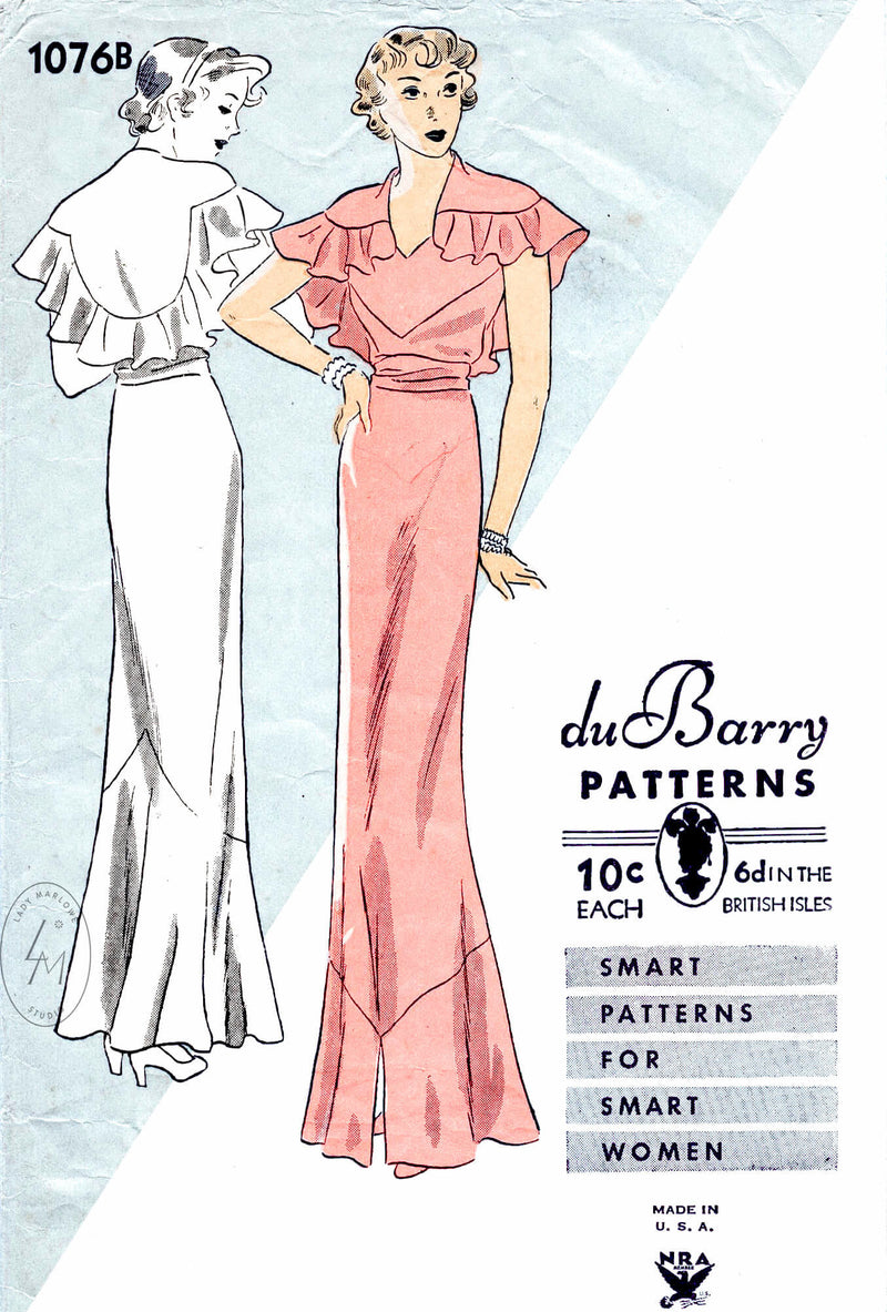 1930s 30s Vintage Lingerie Sewing Pattern Sweetheart Neckline