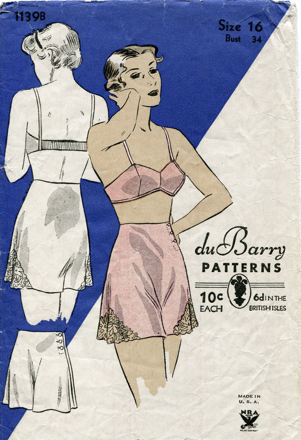 Vintage Sewing Pattern 1930s Long Line Strapless Bra 32 34 36 38 40 42 44  bust 