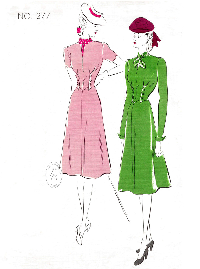 Vogue Couturier 277 1930s day dress detachable scarf vintage sewing pattern reproduction
