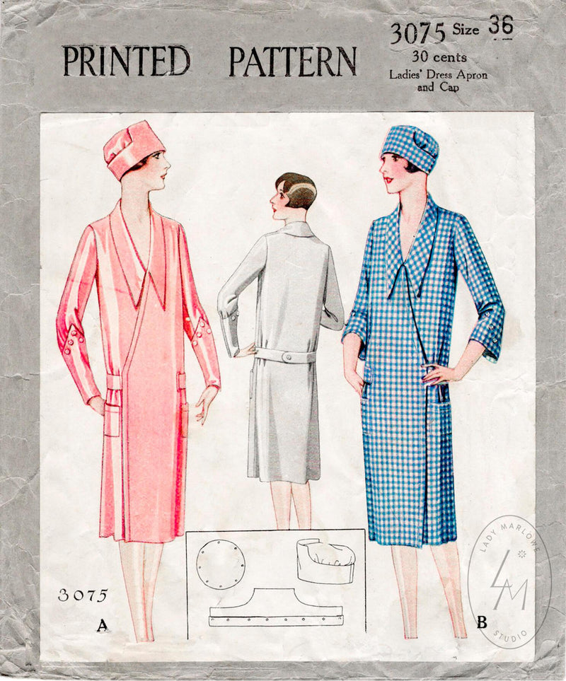 McCall 3075 1920s sewing pattern duster coat 1920 20s