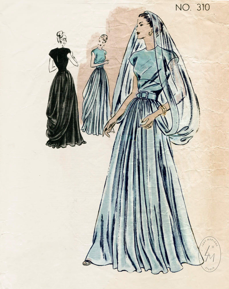Vogue Couturier 310 1940s wedding gown sewing pattern