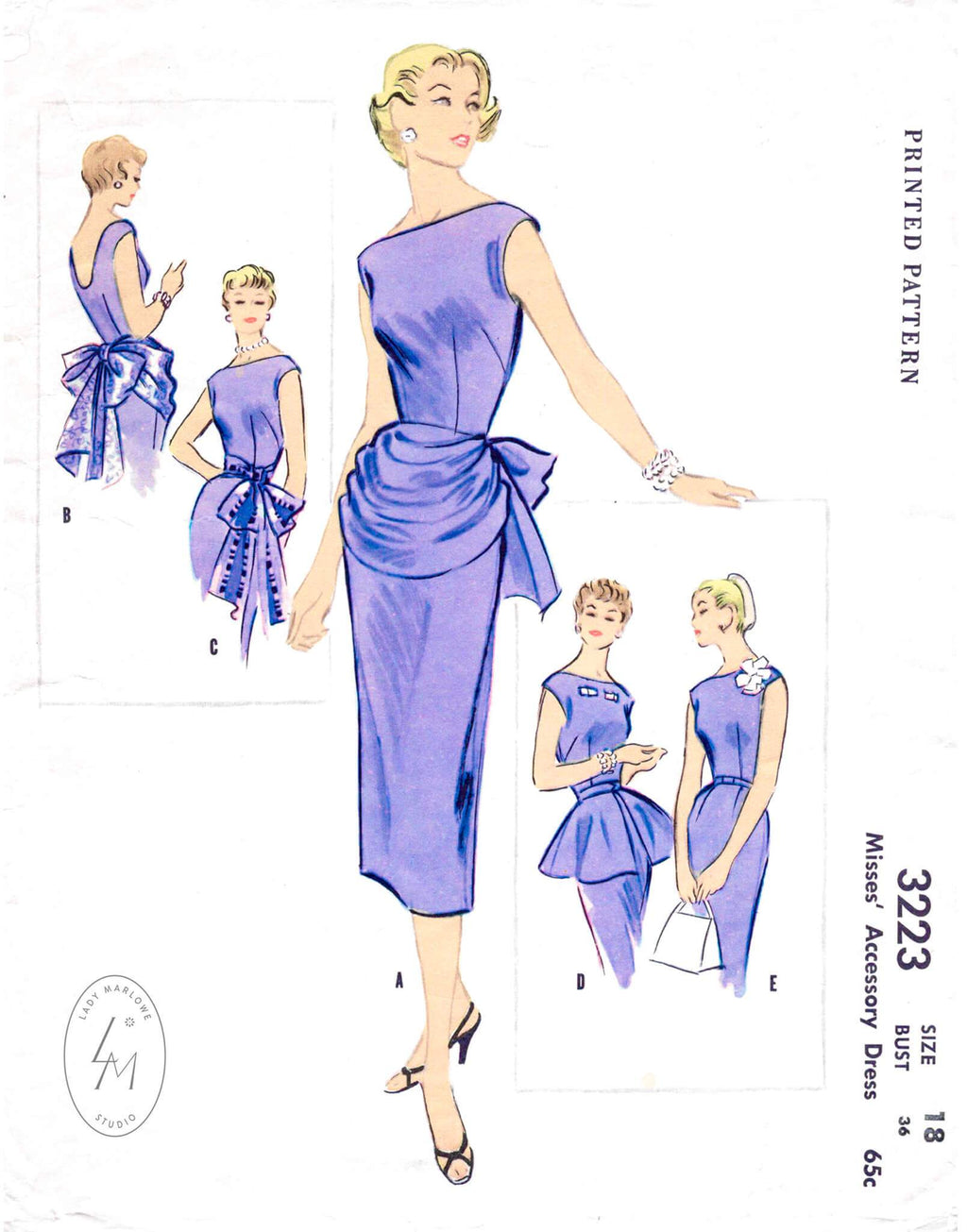 McCall 3223 1950s dress sewing pattern 1950 1960