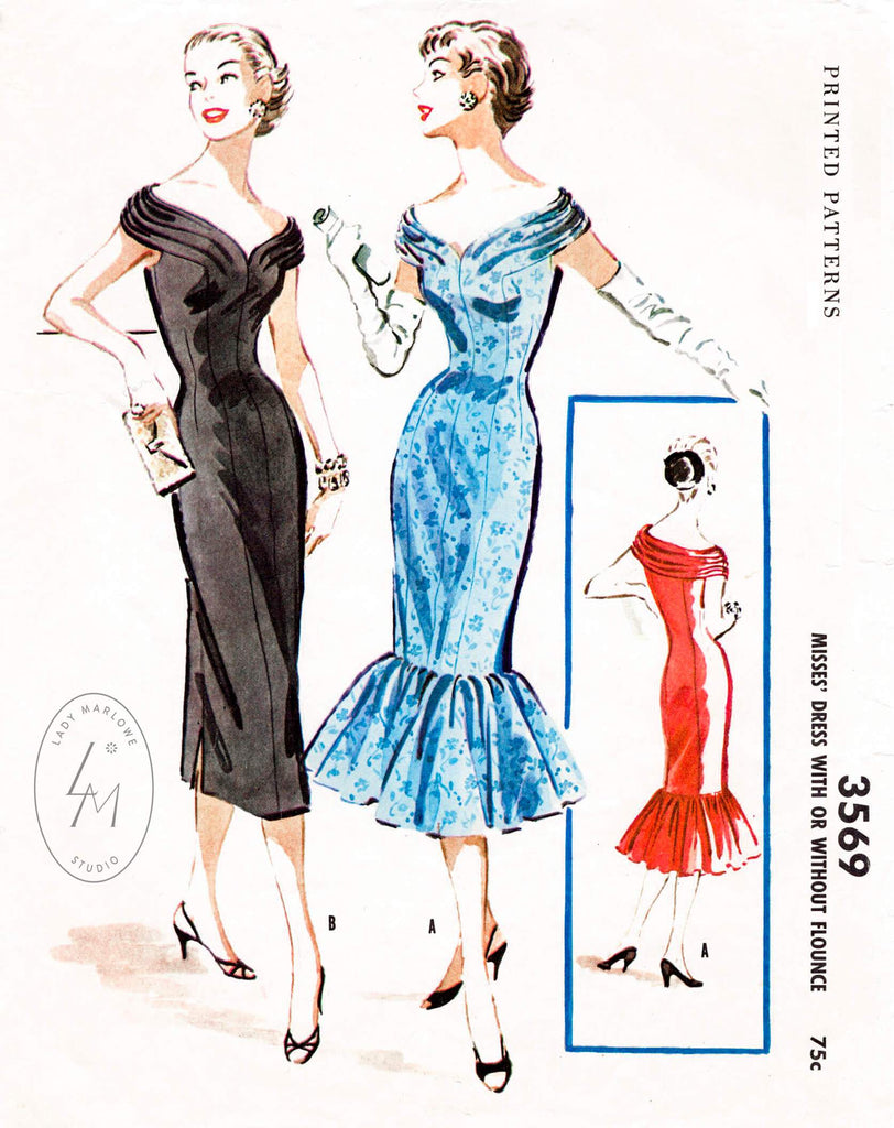 1950s evening gowns and cocktail dresses sewing patterns Lady Marlowe 1950s evening gowns and cocktail dresses sewing patterns Lady Marlowe