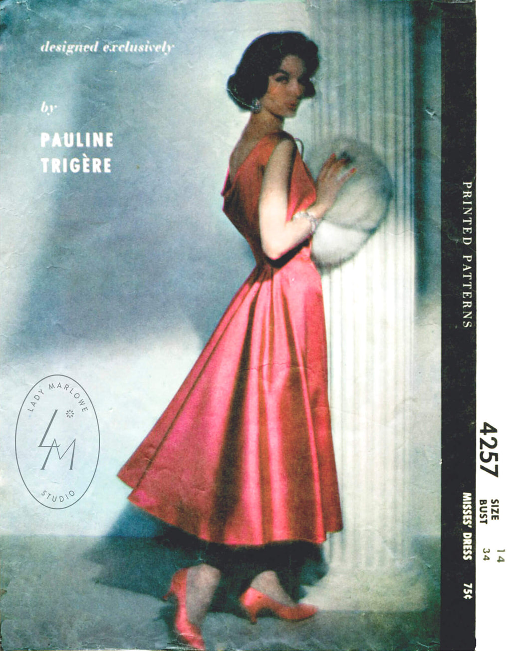 1950s 1960s dress McCall Trigere 4257 vintage sewing pattern
