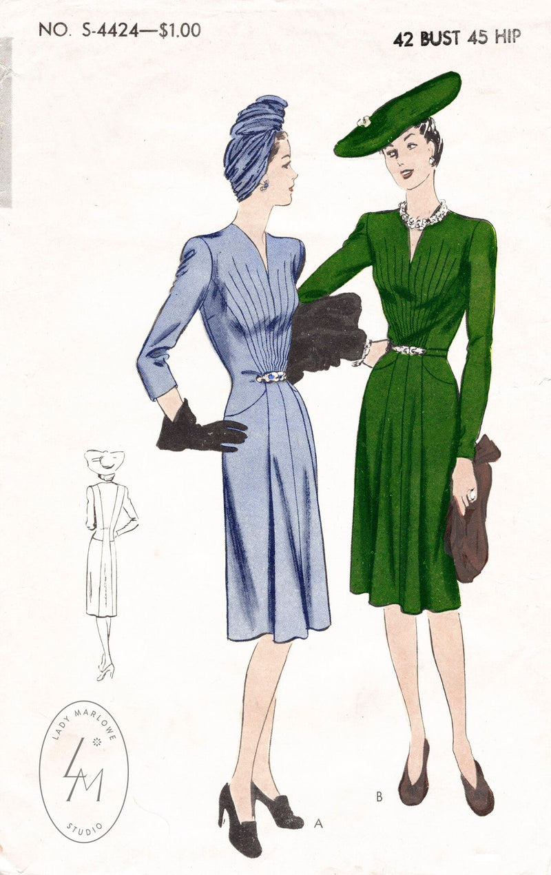 Vogue S-4424 1940s day dress vintage sewing pattern