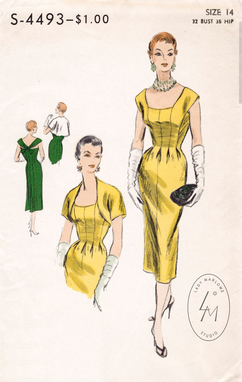 Vogue Special Design 4493 1950s dress sewing pattern