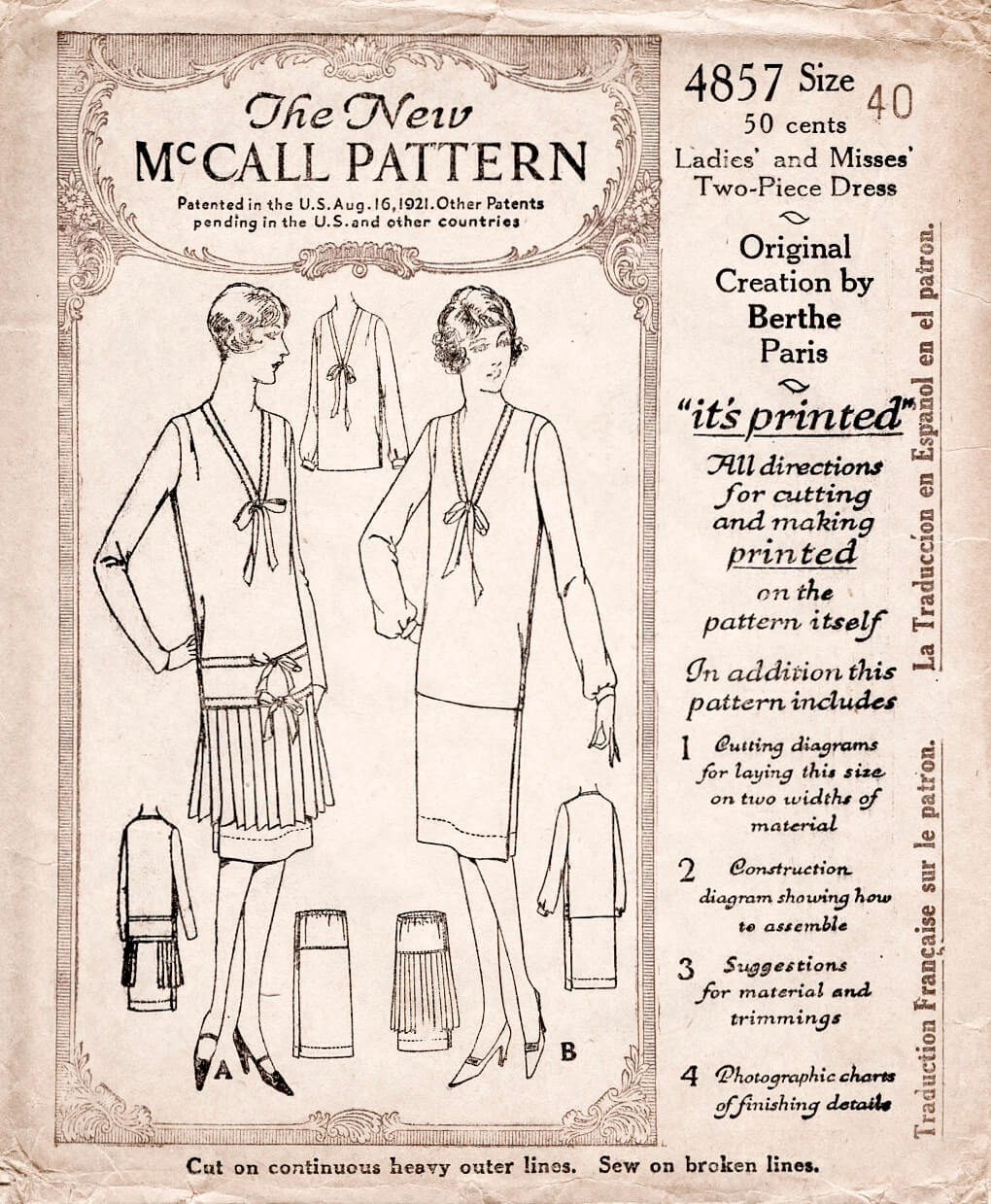 1920s flapper dress vintage sewing pattern reproduction – Lady Marlowe