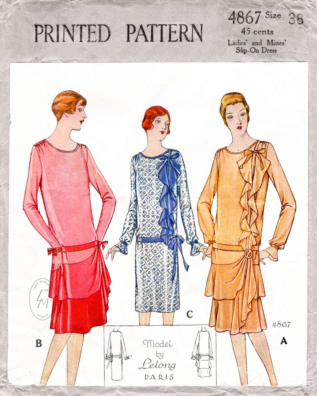 1920s-Inspired Short-Sleeve Dress Sewing Pattern #3046