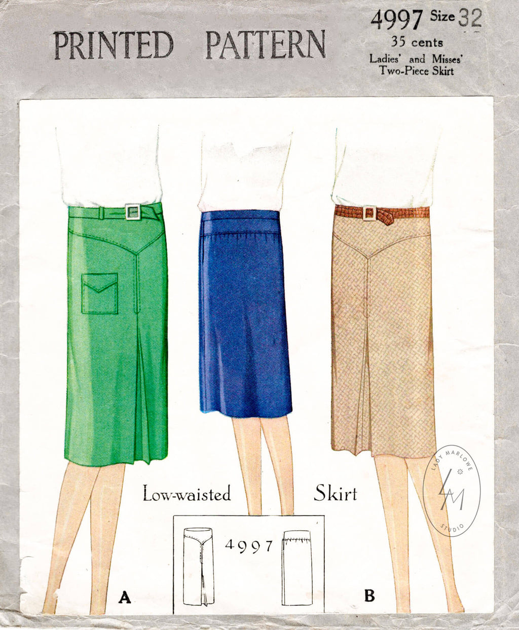 1920s flapper skirt vintage sewing pattern reproduction McCall 4997