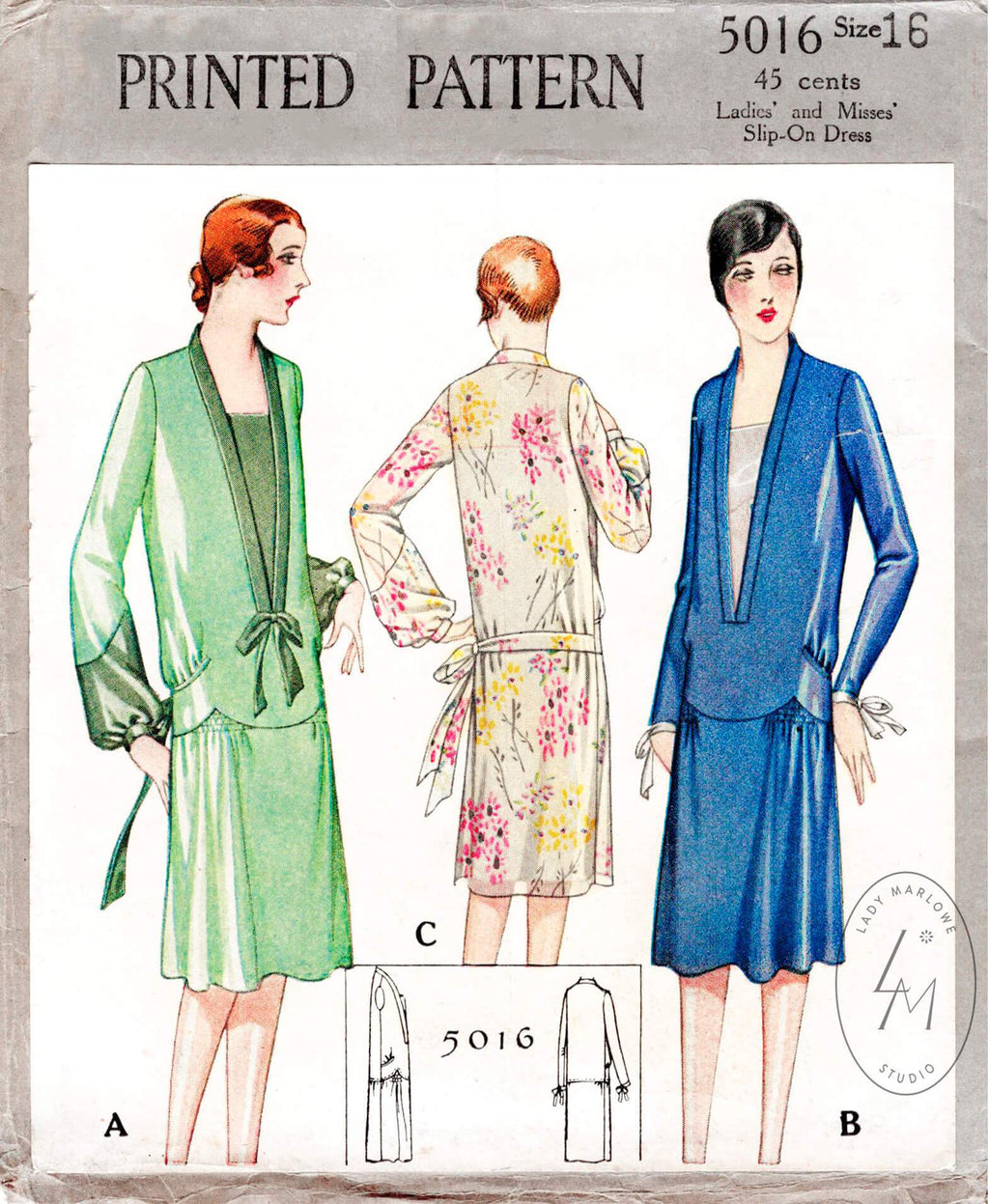 McCall 5016 1927 1920s flapper dress sewing pattern