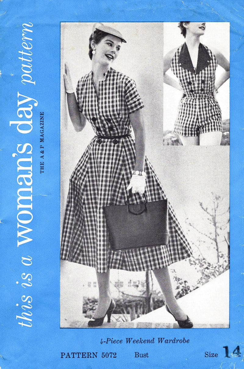 1940s swimsuit playsuit beach dress vintage sewing pattern 8880 – Lady  Marlowe