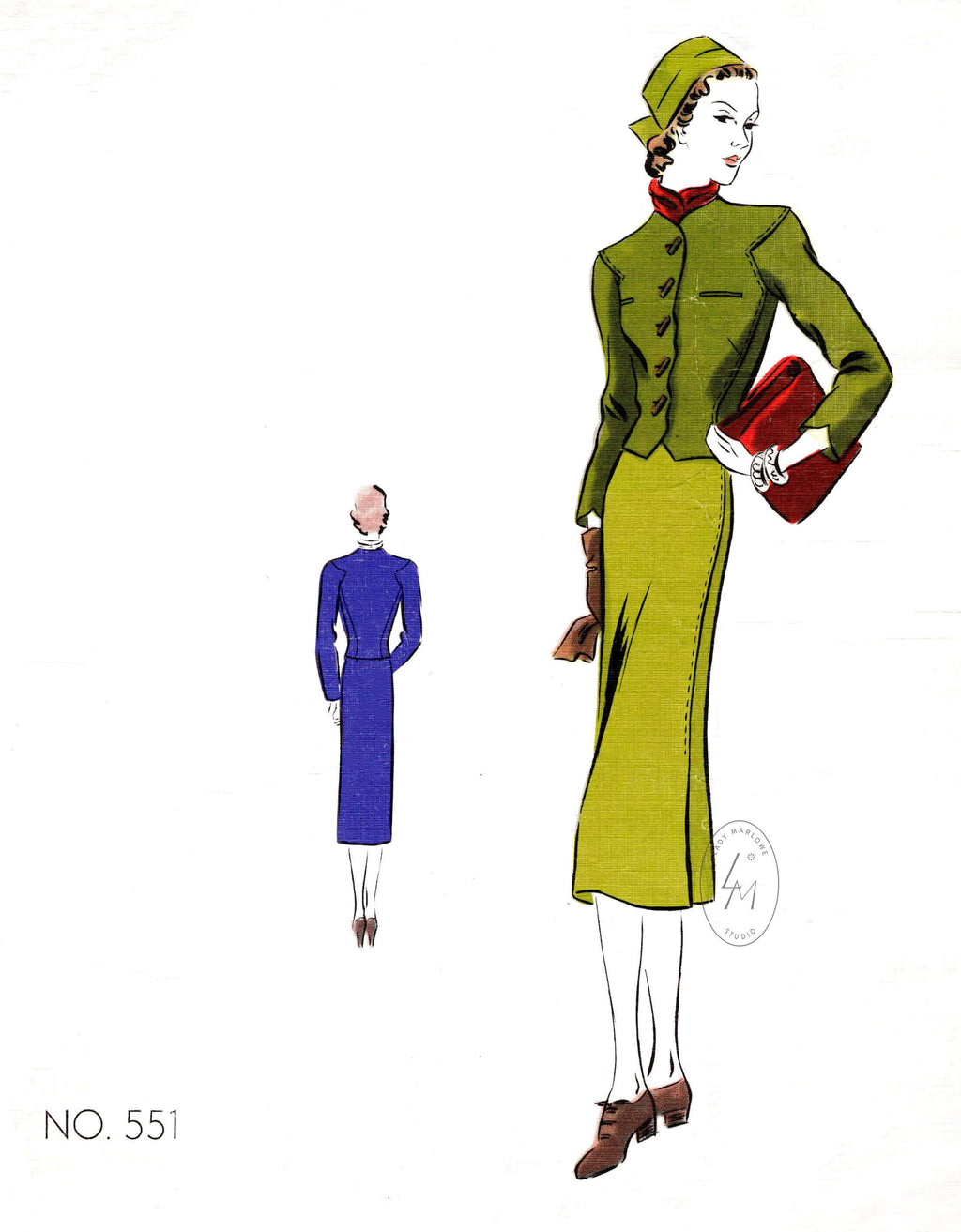 Vogue Couturier 551 1930s blouse skirt suit vintage sewing pattern repdroduction