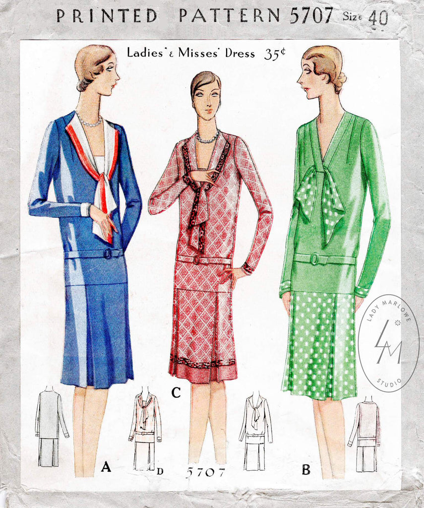 1920s 1930s dresses sewing patterns Lady Marlowe 1920s 1930s dresses sewing patterns Lady Marlowe