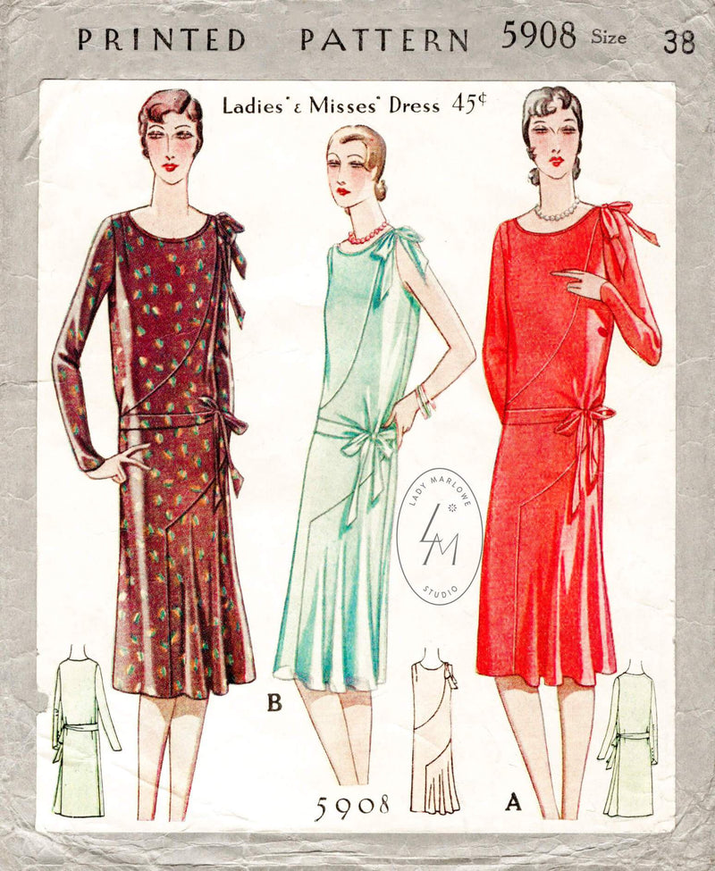 McCall 5908 1920s flapper dress sewing pattern 1920