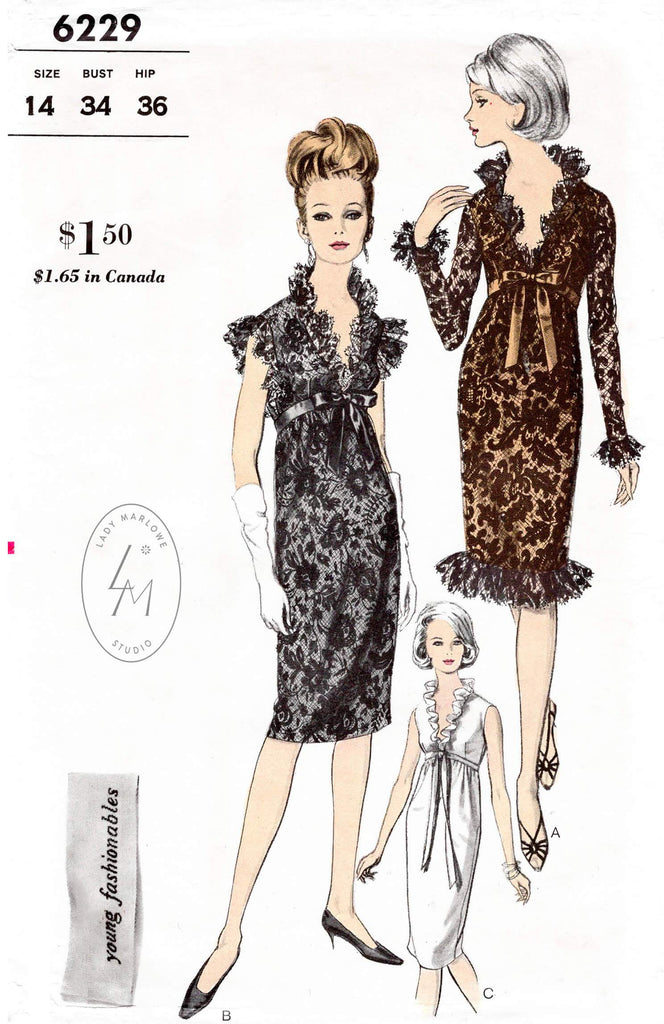 1960s evening gowns and cocktail dresses sewing patterns Lady Marlowe 1960s evening gowns and cocktail dresses sewing patterns Lady Marlowe