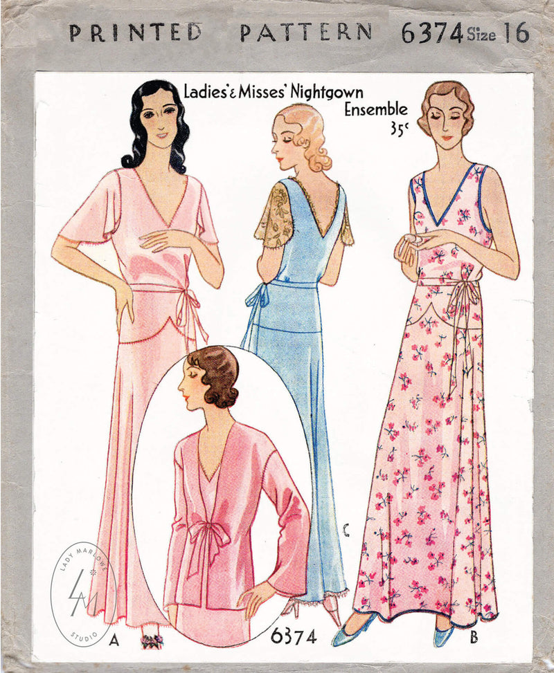 1940s vintage lingerie sewing pattern evening slip dress – Lady