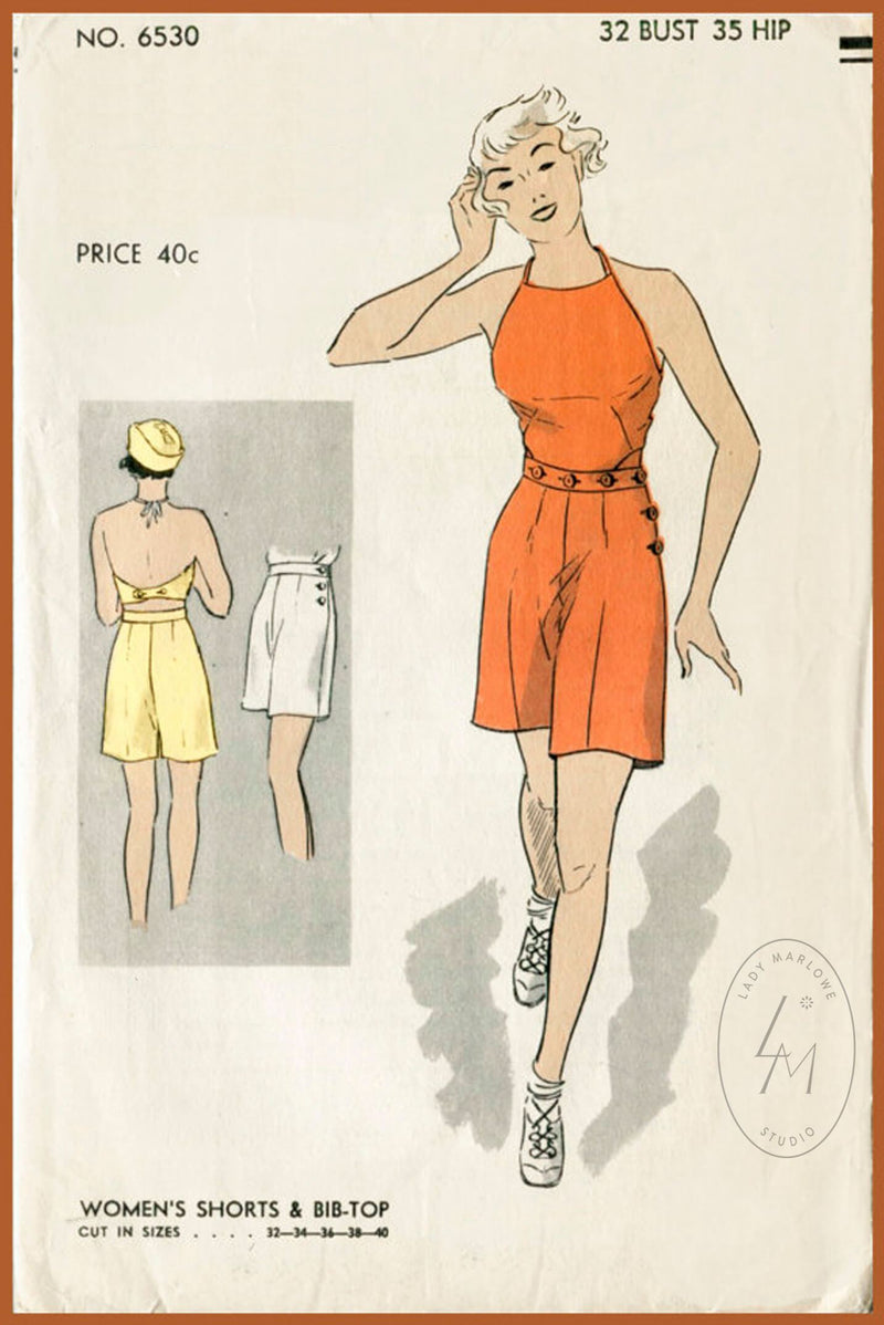 Vogue 6530 1930s playsuit vintage sewing pattern 1930 30s romper
