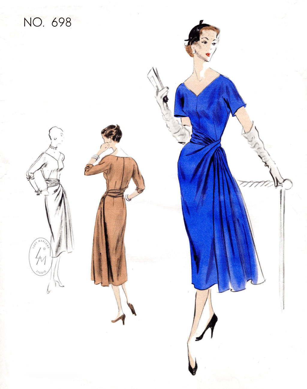 Vogue Couturier 698 1950s dress sewing pattern