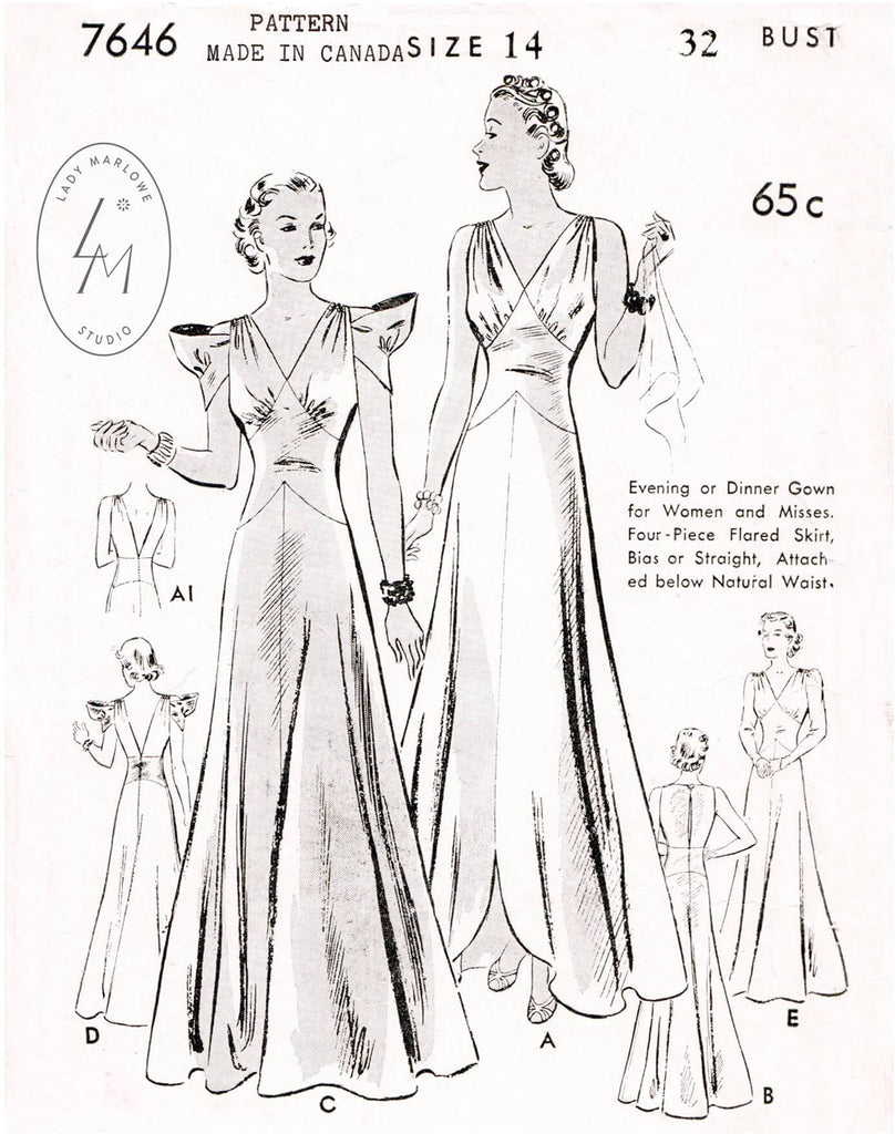 1930s evening gowns and cocktail dresses sewing patterns Page 2 Lady Marlowe 1930s evening gowns and cocktail dresses sewing patterns Page 2 Lady Marlowe