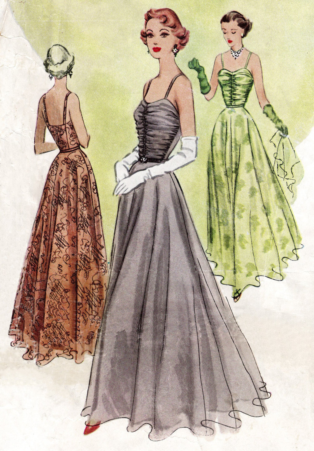 McCall 7667 1950s evening gown sewing pattern