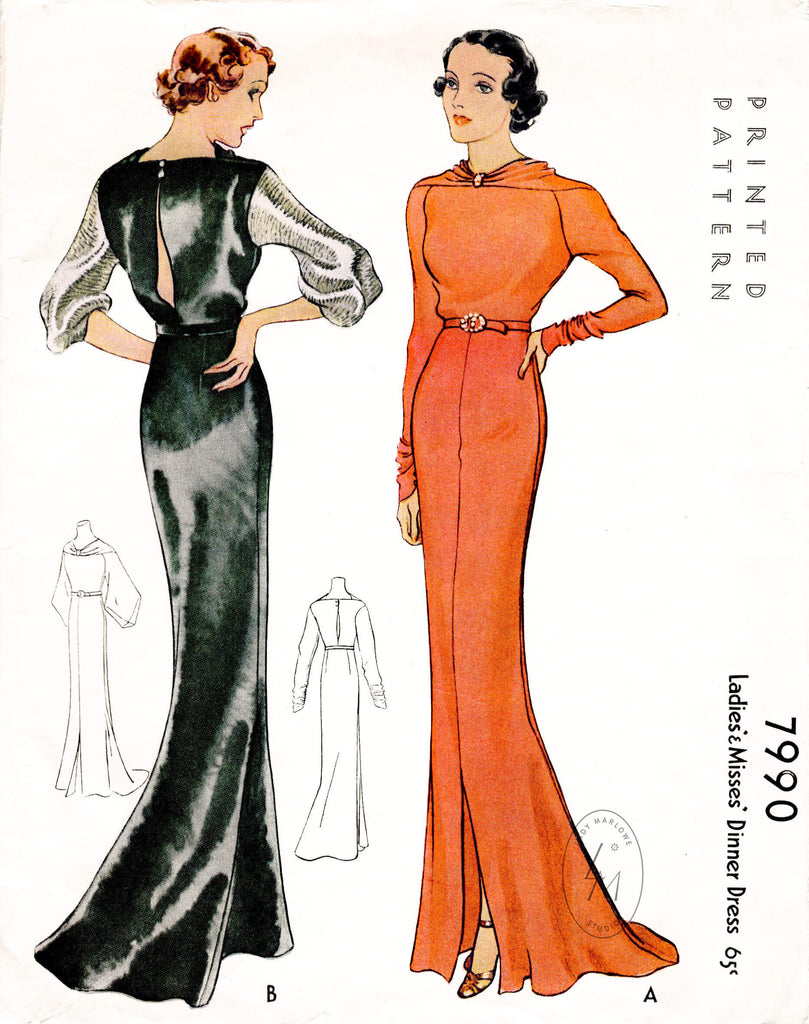 1930s evening gowns and cocktail dresses sewing patterns Lady Marlowe 1930s evening gowns and cocktail dresses sewing patterns Lady Marlowe