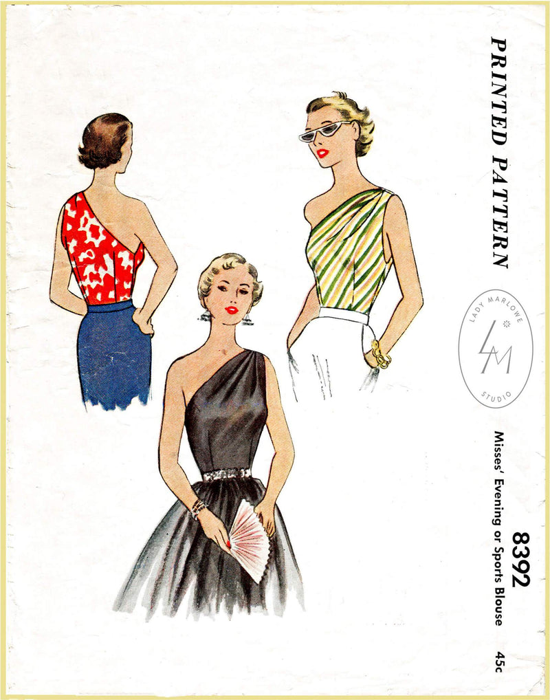 McCall 8392 1950s evening blouse vintage sewing pattern 
