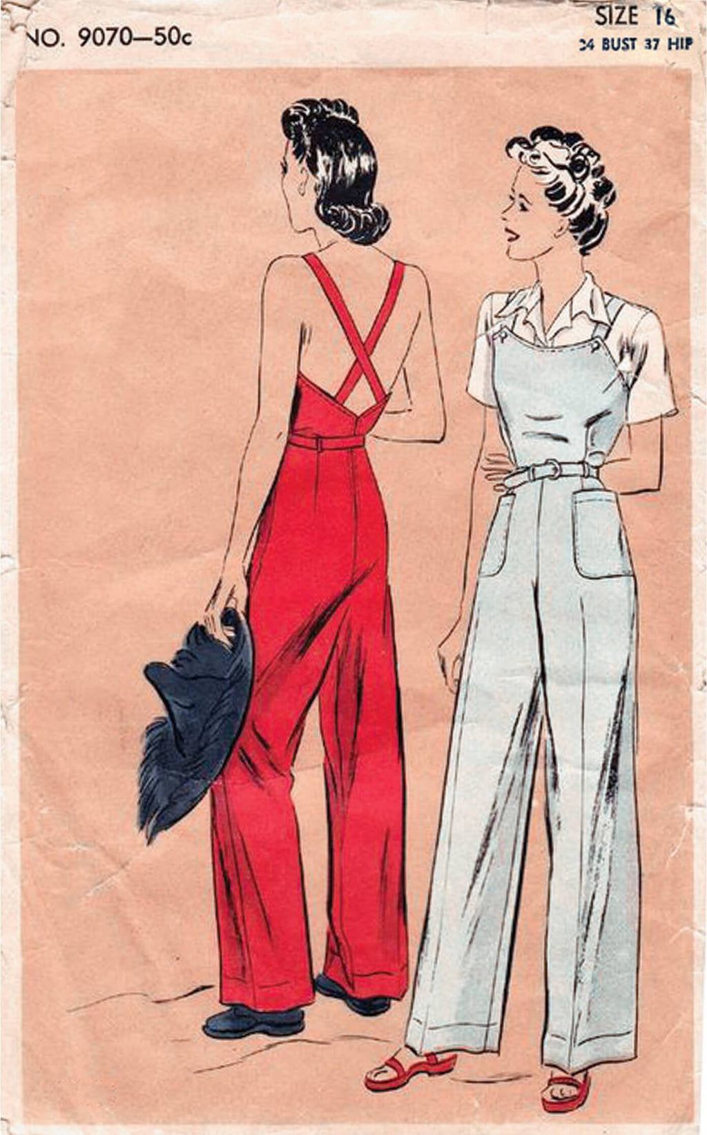 vintage pattern wide slacks