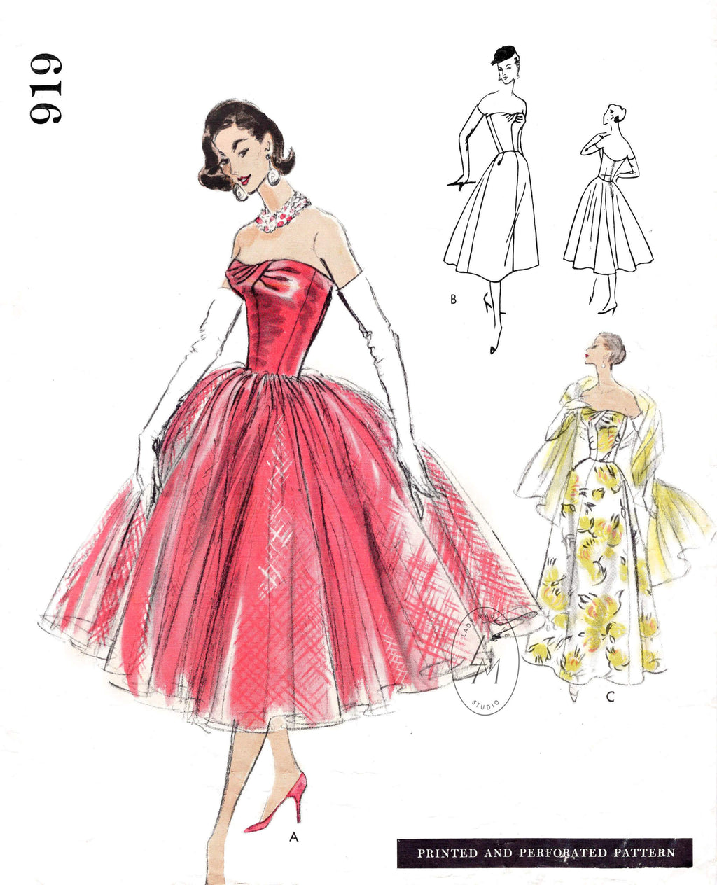 Wedding Dress PDF Sewing Pattern V-Neck Bridal Gown wi