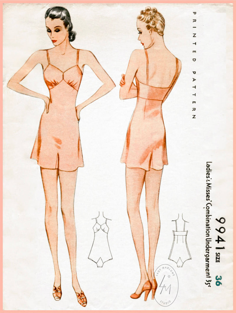 McCall 9941 1930s romper vintage lingerie patter