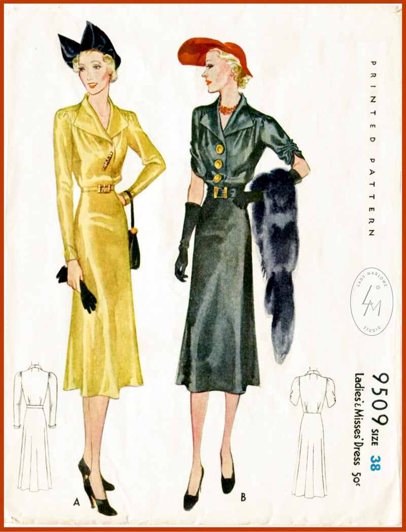McCall 9509 1930s day dress vintage sewing pattern