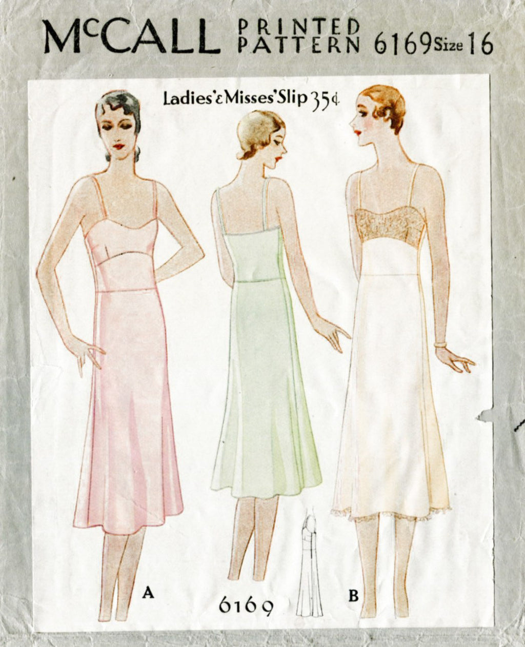 McCall 6169 1920s slip dress vintage lingerie sewing pattern